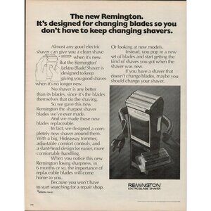 1971 Remington Lektro Blade Shaver Vintage Print Ad (L3)